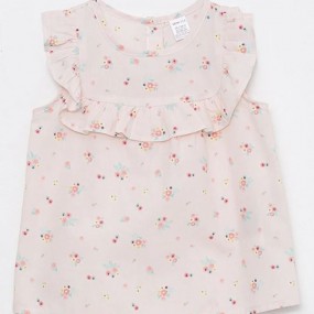 LCW ECO Crew Neck Patterned Girls' Blouse