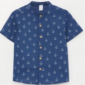 LCW baby Judge Collar Short Sleeve Baby Boy Shirt