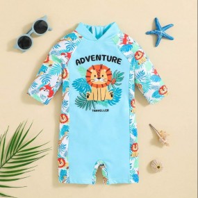 SHEIN Baby Boy Animal Pattern One-Piece Swimsuit