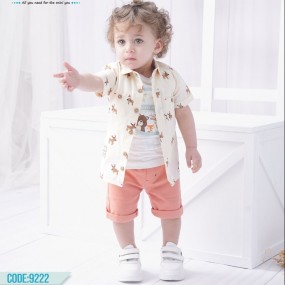 Mini me Wild deer Baby Boy 3PCs set